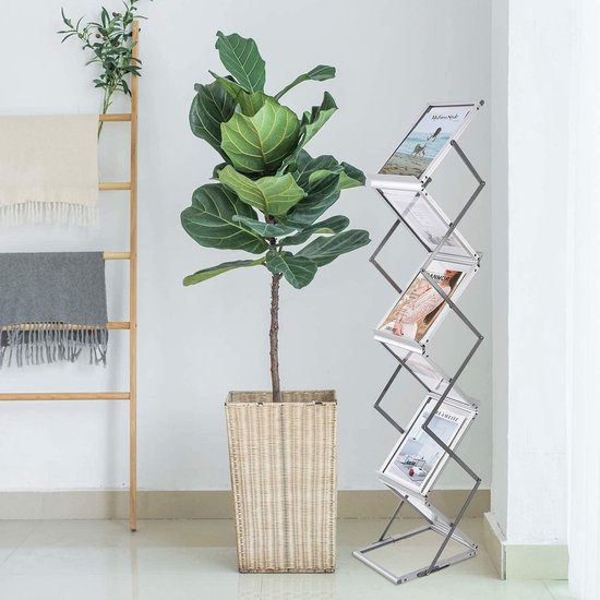 Brochurehouder 6 vaks A4 - aluminium zigzag model incl. luxe transportkoffer - Afbeelding 2