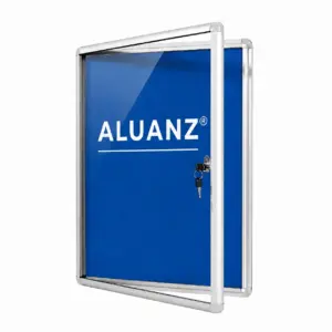 Aluanz postervitrine met vilten achterwand