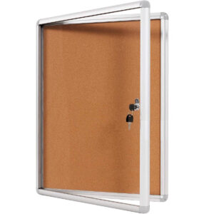 Afsluitbare postervitrine met kurken achterwand