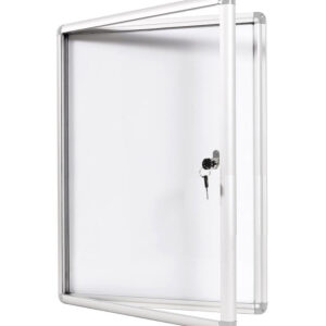 Afsluitbare postervitrine met magnetisch whiteboard