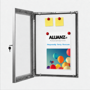 Postervitrine met magnetisch A2 whiteboard - outdoor & indoor