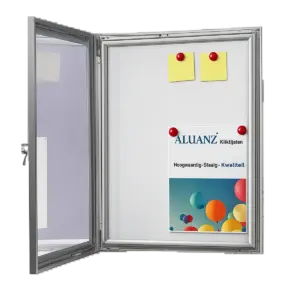 Postervitrine met magnetisch A2 whiteboard - outdoor & indoor