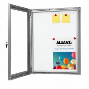 Postervitrine met magnetisch A2 whiteboard - outdoor & indoor