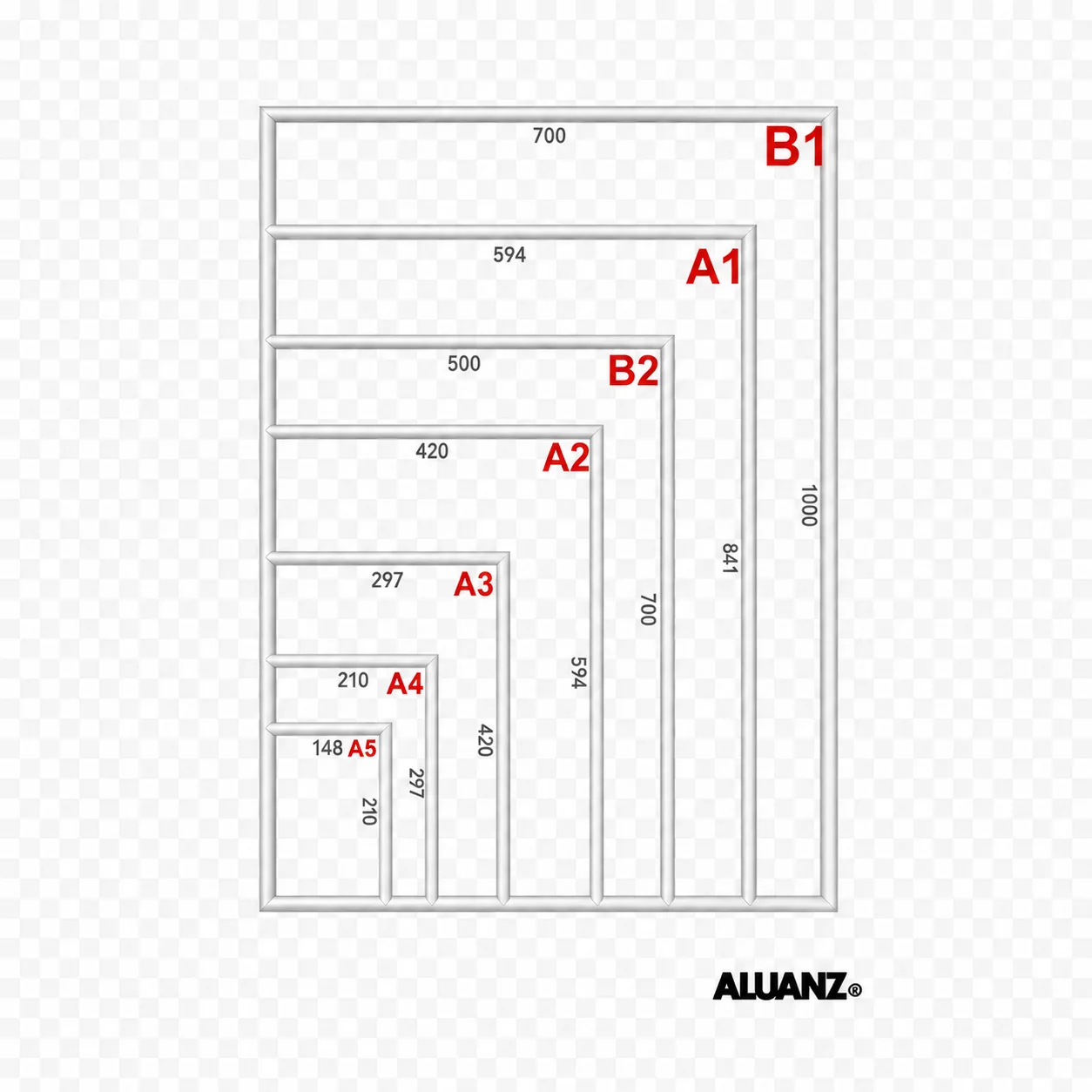 Premium Aluanz kliklijst 25 mm zilver – aluminium posterframe - Afbeelding 6