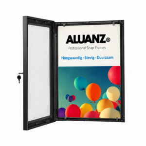 Premium Aluanz postervitrine Zwart 48mm- outdoor & indoor